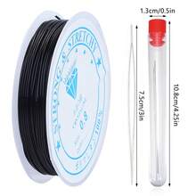 1 Set: Elastic Crystal Thread + 2pcs Beading Needles, DIY Handmade Jewelry Beading Supplies - Beading Needlework Set - View 10