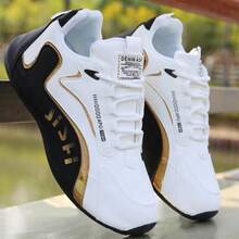 PU 男士低帮休闲运动鞋，软底耐磨跑步运动鞋 - 黑色[PU面] - 查看 2