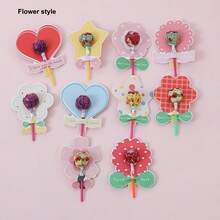 50 张可爱花朵棒棒糖纸卡卡通图案装饰插件