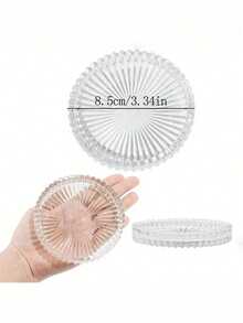 4 件玻璃烛台、杯垫，适用于婚礼、情人节、餐桌中心装饰、家居装饰、咖啡杯垫、烟灰缸、节日活动、家庭聚会、主题派对