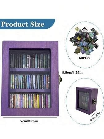 1个缓解焦虑的书架（内含60本书）摆脱焦虑，迷你火柴盒书屋。摆件，装点你的房间，让书香气息弥漫。即使独处，也有它的陪伴，减轻你的焦虑。迷你摆件，适合送给亲朋好友、爱人的小礼物，可作为派对小礼物，可摆放在房间、办公室、私人场所等作为装饰。