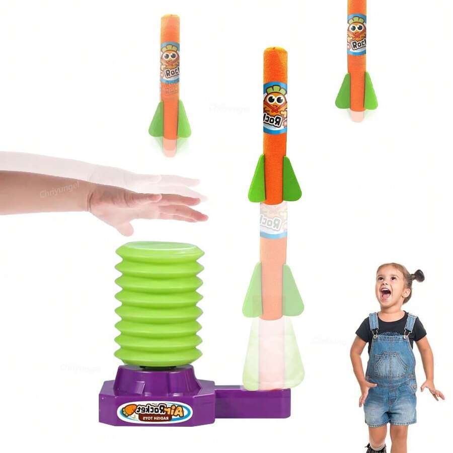 Rocket Launcher For Kids Fun Mini Hand Pump Launch Toy Foam Air Rockets Outdoor Home Game Educational STEM Toys Boy Girl Gifts