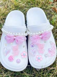 18 sztuk zawieszek DIY ozdoba sandałowa, zawiera łańcuszek ze sztucznych pereł, satynową kokardę, kolorowe klipsy niedźwiedzia - wspaniały prezent świąteczny