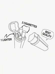 1pc New Integrated Lighter & Cigarette Storage Box With 2 Cigarette Slots And 1 Lighter Slot, Portable Cigarette Case, Storage Box, Smoker Accessories, Perfect Gift For Friends