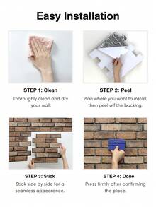 COMMOMY 1pc/10pcs/20pcs 3D Faux Brick Peel And Stick Backsplash, Waterproof Wall Panel, Kitchen Wall Decor Farmhouse, For Bathroom, Living Room, Bedroom, Vintage Style Home Wall Decor