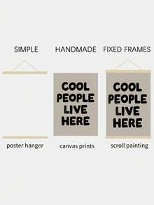 1pc Minimalist "Cool People Live Here" Canvas Wall Art - Unframed Print Poster, Suitable For Modern Home And Office Decor - Multicolor - View 4