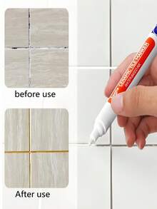Ceramic Tile Grout Pen, Bathroom & Floor Tile Grout Cleaner, Waterproof Mold-Resistant Tile Grout Repair For Kitchen & Bathroom