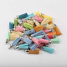 10/30/50/100 Pcs Colorful Gold Faux Leather Tassel Accessories Set For DIY Craft Jewelry Making Earrings Pendant Key Chain Decoration