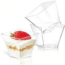 10-50PCS Mini Small Dessert Cups, Jelly Mousse Cups, Cupcake Cups Tasting Cups, Suitable For Holiday Parties, Gatherings, Picnics, Baking, Barbecue, Bar, Etc.