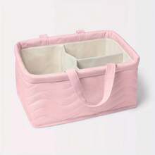 Quilted Fabric Diaper Caddy - Light Pink - 1 - View 1
