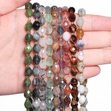 6*8 毫米刻面椭圆形宝石天然萤石蛋白石太阳石珠隔珠适用于珠宝制作 DIY 手链项链配件