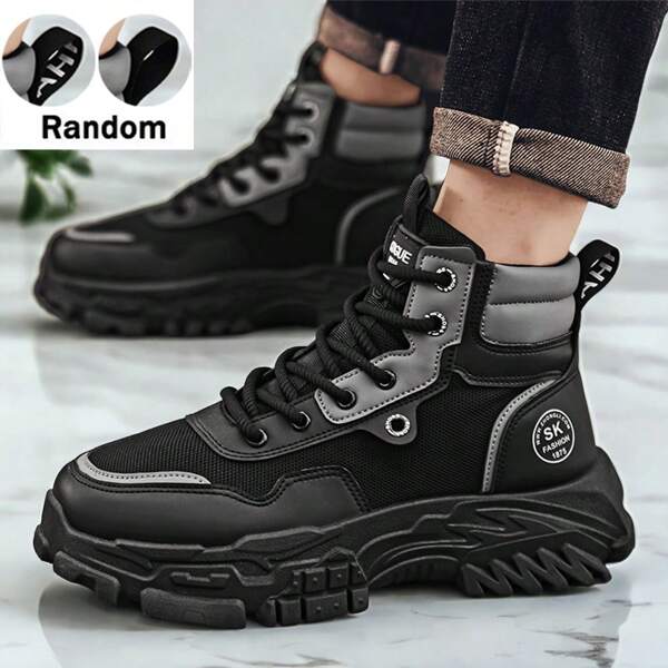 Men's Breathable Mesh Boots, Retro British Style Boots, Soft And Comfortable For Daily Wear, Outdoor Hiking, Trekking