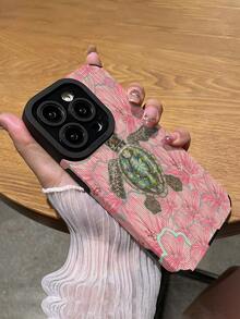 1 pieza Funda de teléfono a prueba de golpes, antihuellas y antideslizante con textura de caparazón de tortuga, compatible con Apple y otros modelos - Multicolor - Ver 5