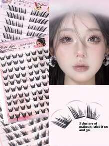 60/80/100/120 grupos de pestañas postizas Chang'e sin pegamento, pestañas postizas de gato de cara grande sin pegamento, maquillaje, maquillaje, pestañas, accesorios de viaje