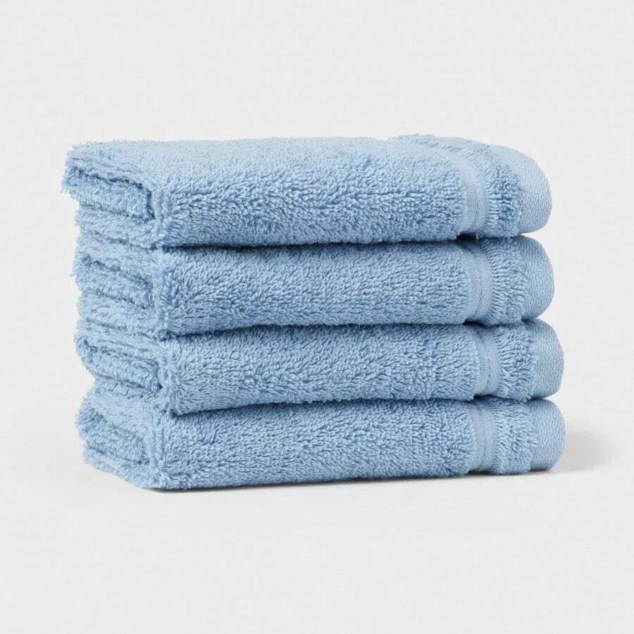 4pk Total Fresh Antimicrobial Washcloth Set - Threshold™ - Blue - View 1