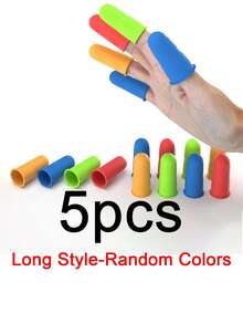 5/3pcs Silicone Finger Protectors, Finger Protectors, Finger Protectors For Hot Glue, Silicone Thimble, Hot Glue Finger Protectors, Fingers Tip Pads Grips For Money Counting Collating Writing Sorting Task Hot Glue And Sport Games (Color Sent Randomly) - Multicolor - View 9