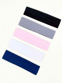 1/5 pezzi Fasce elastiche di colore casuale per donna per uso casual e yoga, sport, palestra, accessori per capelli autunno inverno, per vacanze, eleganti foulard donna, bandana morbida