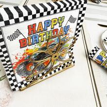 80/40/20pcs 13 * 13 Inch Disposable Happy Birthday Themed Napkins With Vibrant Monster Truck Patterns, Used For Birthday Parties, Banquet Decorations, Wedding Banquets, Family Gatherings, Outdoor Picnics, And Restaurant Decorations
