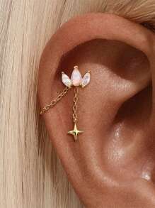 1 Pc DIY Tassel Chain 925 Sterling Silver Earring For Women Vintage Earring Accessories Minimalist Wedding Party Bridal Jewelry Fine Jewelry