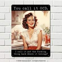 1 Pcs 8" X 12" You Call It OCD Wall Art Wall Decor. Home Decor Wall Decor Living Room Home Decoration Bedroom Decor Pictures Painting I Call It Put The Fxxking Thing Back Where It Belongs! | Snarky Metal Kitchen Sign | Funny Retro Gifts For Mom, Grandma Posters For Room Room Decor Men House Decor Dom Room Decor Men Apartment Decor - 預設 - 查看 1