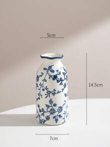 Nowy chiński retro ceramiczny mały wazon na kwiaty, smukły salon, kompozycja z suchych kwiatów, dekoracja hydroponiczna, wysokiej klasy niebieski i biały porcelanowy wazon na kwiaty