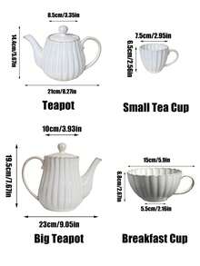 1 pieza Tetera de cerámica con acabado de concha blanca, taza de té con textura de concha de lujo minimalista, adecuada para infusionar té de flores, té negro, té de la tarde, café, aplicable para juego de té de café, juego de té para el hogar, postre de té de la tarde, vajilla de té, regalo, decoración del hogar, para exterior, camping, regalo para el Día de la Madre