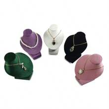 High Quality Velvet Or PU Mini Portrait Necklace Display Props Mannequin Jewelry Pendant Necklace Storage Props