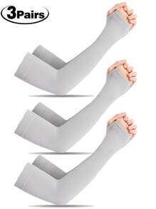 3pcs/1 Pair Male/Female Anti-UV Arm Sleeves, Compression Sleeves For Men To Cover Arms, Male/Female Sun Protection Sleeve Covers - Unisex Sun Protection Arm Sleeves