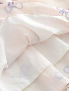 Vestido corto de manga corta con estampado de moños lindo para niñas pequeñas en verano - Morado - Ver 10