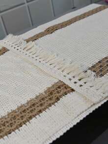 1 件乡村风格微波炉防尘罩布，日常客厅餐桌茶几装饰布，桌面保护，家庭餐桌节日装饰布，适用于微波炉、盘垫、床头柜罩、派对桌布