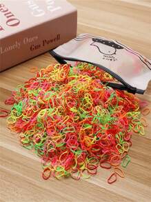 1000 piezas/100 piezas, Paquete de bandas elásticas desechables para el cabello, lazos y sujetadores de coleta para peinados y decoración casual, accesorios para el cabello para todos los días, adecuados para todas las estaciones, gimnasio, vuelta al colegio