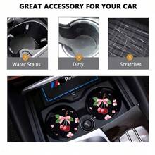 2 pièces Dessous de verre de voiture motif nœud papillon, tapis de voiture antidérapant, élégant et , séchage rapide