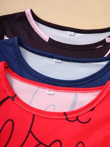 3pcs/Set Girls Printed Pajamas & Homewear Set - Multicolor - View 4