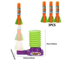 Rocket Launcher For Kids Fun Mini Hand Pump Launch Toy Foam Air Rockets Outdoor Home Game Educational STEM Toys Boy Girl Gifts - Green & Purple - View 8