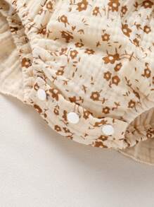 2pcs/Set Baby Girls Casual & Cute Cotton Outfit With Soft, Comfortable & Elegant Floral Print Slip Dress And Headband, Suitable For Summer Daily, Outdoor, Vacation And Party