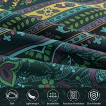 3 Pieces Double King Size Bohemian Duvet Cover Green/Purple/Blue/Teal Colorful Boho Bedding Set With 2 Pillowcases Soft Microfiber Moroccan Bed Cover For  Autumn, All Season, Bed Room Decor, Christmas Gifts, Halloween - Green Colorful Boho - 查看 6