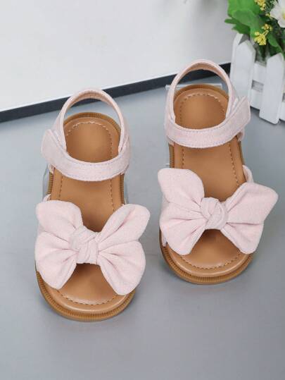 أحذية بناتية بسيطة مزينة بالفيونكة ، موضة شاملة كلاسيكية جميلة ، حزام إبزيم مطوي ، صنادل أميرة للرضع ، بأطراف مستديرة ، قاع ناعم ، مناسبة للربيع والصيف والخريف والشتاء