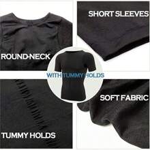 Men Slimming Body Chest Ultra Lift Shaper Compression Undershirt Belly Tank Tops Short Sleeves Muscle Shirts Underwear Training Sports Gym Workout Fitness