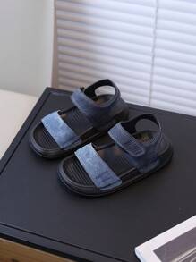 1 Pair Fashionable & Cute Open Toe Quick-Dry Infant Sandals, Sturdy Handmade Stitching, Lightweight, Wear-Resistant & Non-Slip Soles, Easy Hook & Loop Closure, Suitable For Baby Boys & Girls Indoor/Outdoor/Festivals/Beach/Vacation, Spring/Summer Wear