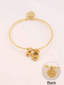 1pc Stainless Steel Ocean Starfish Conch Pendant Bangles Fashion Pearl Heart Pendant Open Bangle Cross Virgin Mary Charms Bangle Bracelet Jewelry