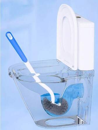 1 件无盲点马桶刷日式 S 形马桶刷 T 形马桶刷，便携式和可重复使用，适用于浴室凹槽 - 轻松清洁角落，卫生设计浴室装饰秋季装饰