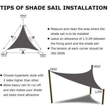 Vela de sombra triangular, toldo de sombra para exteriores de color blanco lechoso, transpirable, bloquea el 95% de los rayos UV y resistente al agua, para patio, balcones, jardín, fiestas y actividades al aire libre