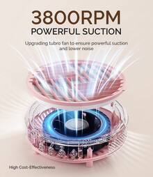 MelodySusie Pink Nail Dust Collector, Quiet Vacuum For Acrylic Nail Polishing, Compact Nail Tech Dust Extractor With Reusable Filter, Powerful Suction Manicure Tool For Salon & Home Nail Supplies>Tech And Equipment, HPro #HalloweenAcc - 粉色 - 查看 3