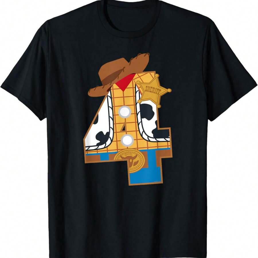 And Pixar's  Fourth Birthday 4 Years Old T-Shirt - Black - View 1