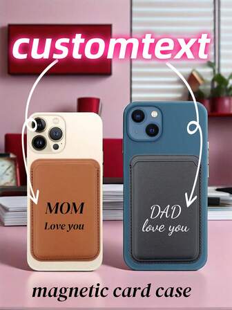 Custom Text Name Magnetic Wallet Phone With Mag Wallet Accessories For Phone14 13 12 Pro/Pro Max/Plus/Mini Case Series Card Holder Card Holder Wallet Business Card Holder Credit Card Holder Card Holder Women For Women For Men Card Wallet MagWallet,Mother's Day Gift