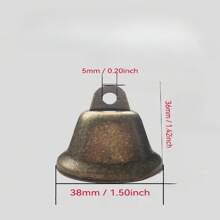 50pcs Small Jingle Bells,Pets Outdoor Bells And Bronze Metal Bells, Horse Tack, Dog Bells, Loud Animal Copper Bells For Horses, Cattle, Sheep And Cats Dogs, Holiday Birthday Party Outings, Anti-Theft Accessories With 0.2" Hanging Ring, Thickened Holiday Bells, 38mm Vintage Open Bells, Pet Collar Bells