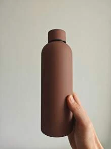 16oz High-Aesthetic American Style Small Mouth Stainless Steel Insulated Tumbler, Outdoor Portable Large Capacity Sports Water Bottle, Customized, 1pc