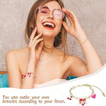 10pcs/Set Stainless Steel Adjustable Paper Clip Chain Bracelet Kits With Lobster Clasp, Suitable For DIY Jewelry Making (Gold + Silver) - Star - View 7