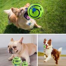 1 pieza Pelota interactiva para mascotas que hace ruido, juguete de persecución para mascotas, pelota de entrenamiento de IQ para perros, juguete de masticación para perros, suministros de entrenamiento de contacto, adecuado para perros de tamaño grande y mediano