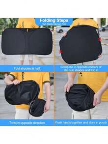 Parasol para coche - 140*80cm Parasol plegable para parabrisas delantero del coche, protección UV para ventana trasera del coche, adecuado para SUV y camioneta, cubierta de aislamiento térmico - Plateado - Ver 4